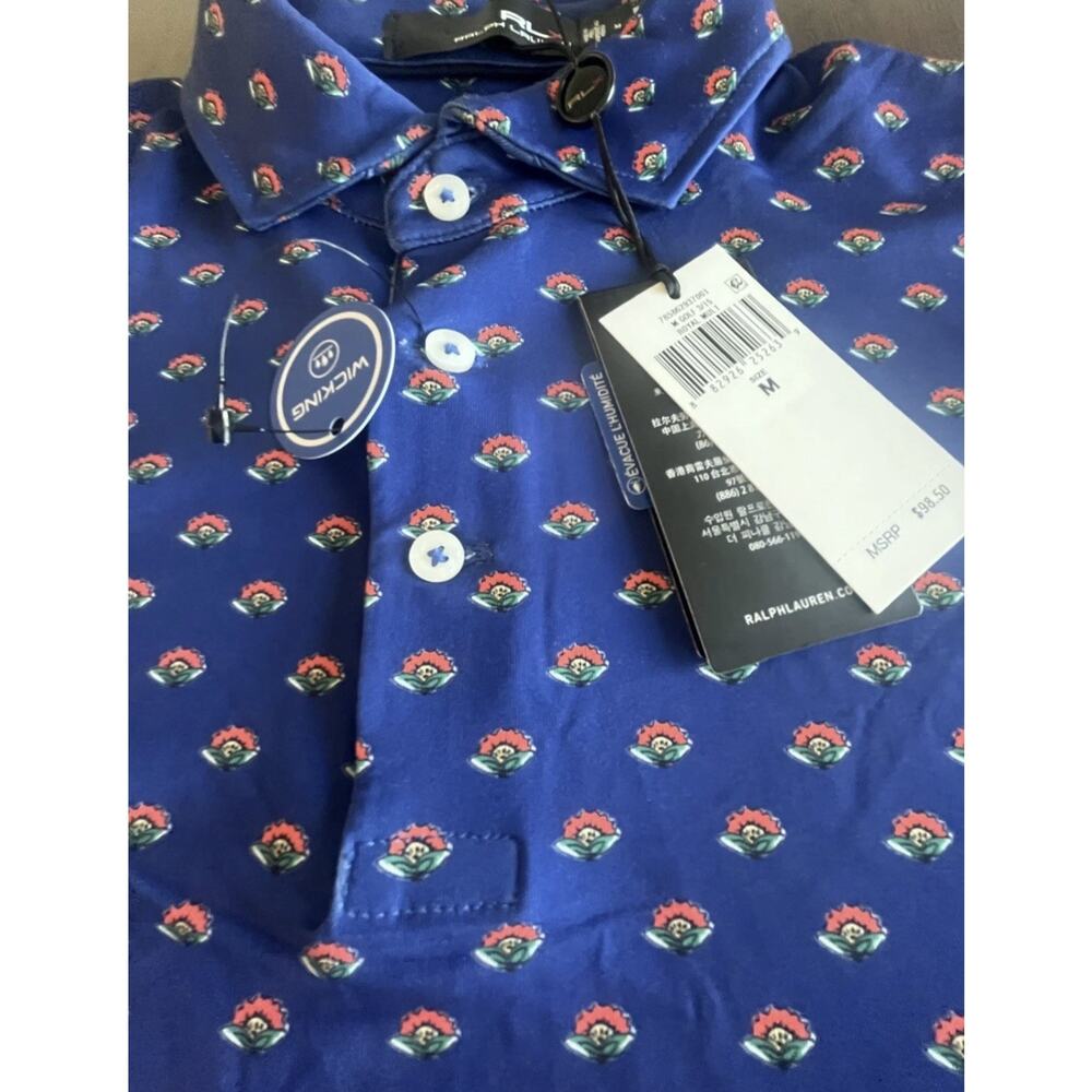 RLX Ralph Lauren Wicking Performance Polo Shirt Men’s Medium Floral $98.50 NWT